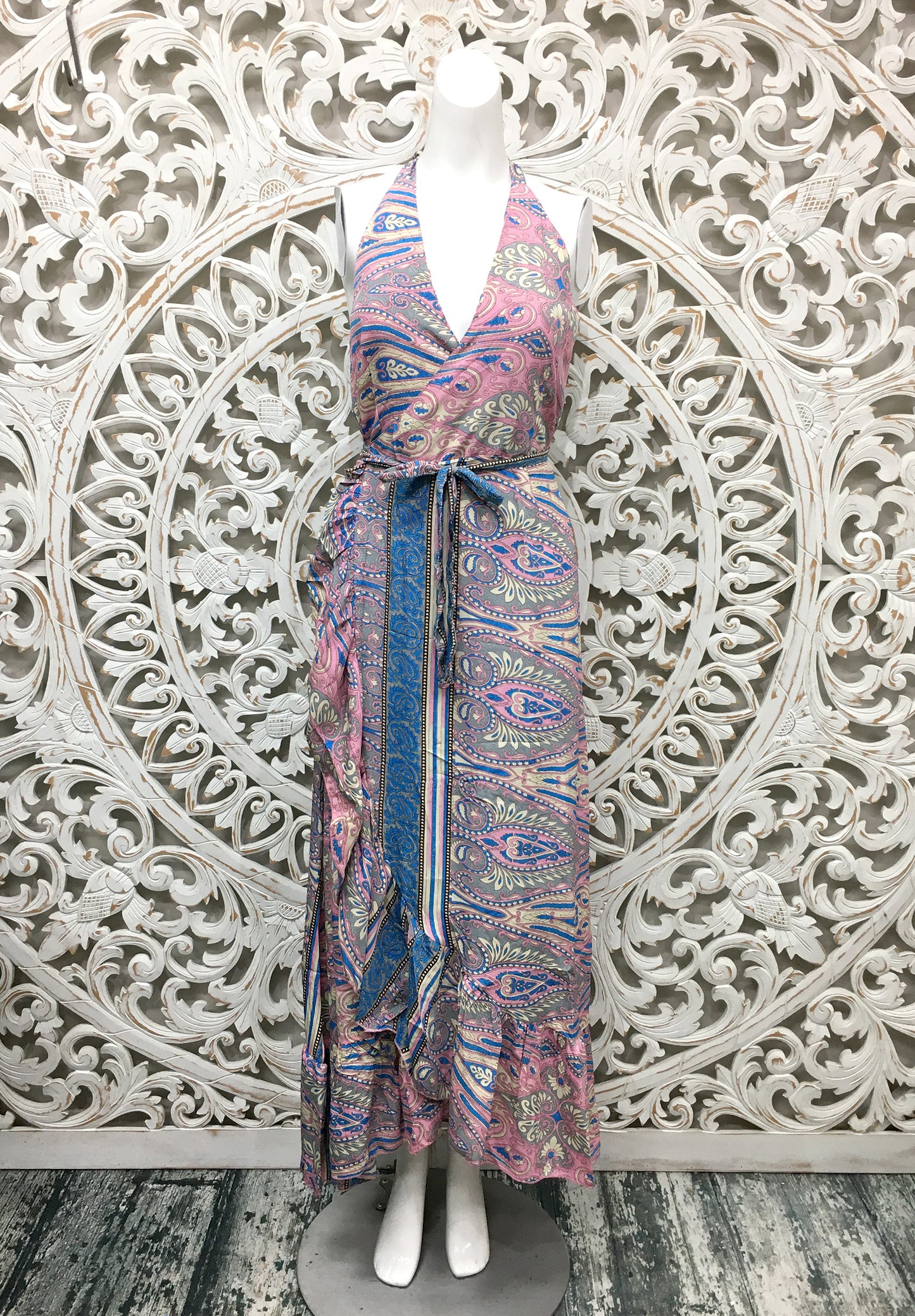 Silk Sari Long Sun Wrap Dress