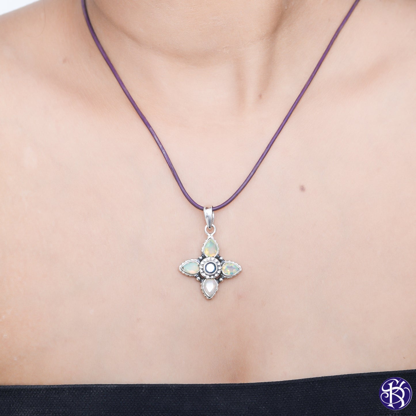 Sterling Five Stone Star Pendant - Available in 3 Stones