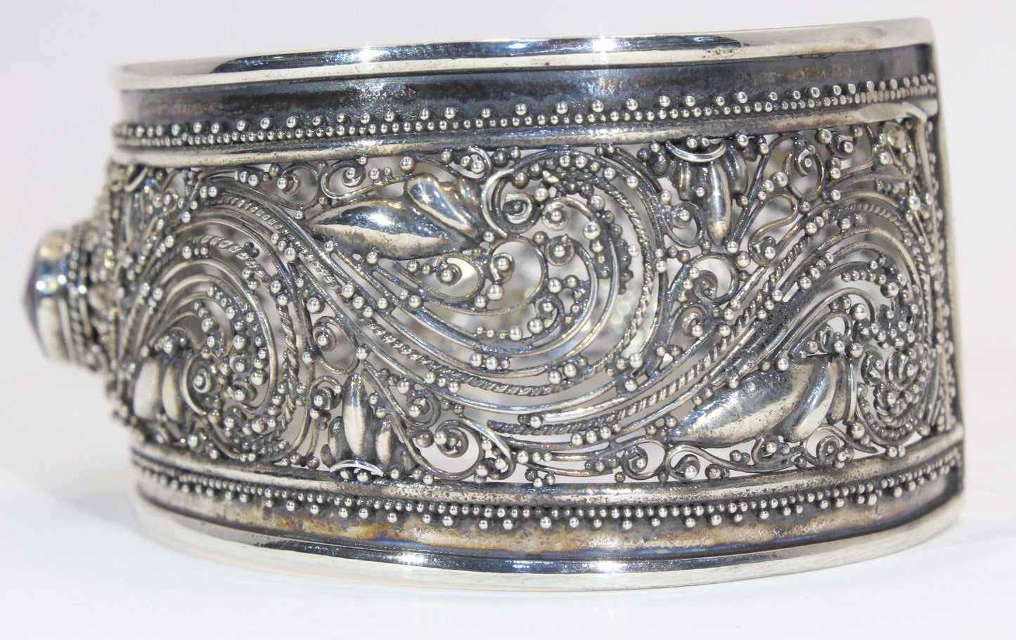 Sterling Silver African Amethyst Cuff Bracelet