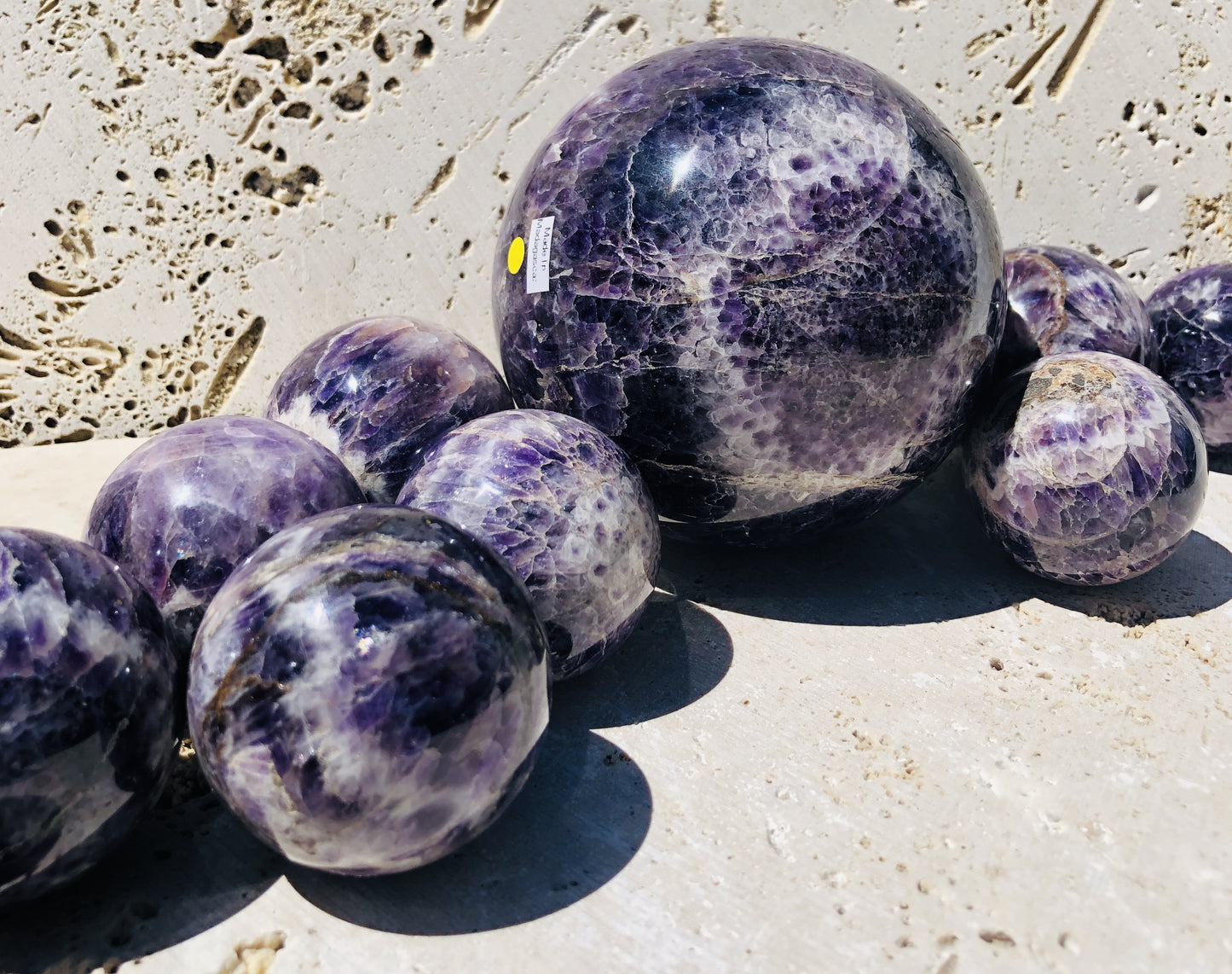 Chevron Amethyst Spheres