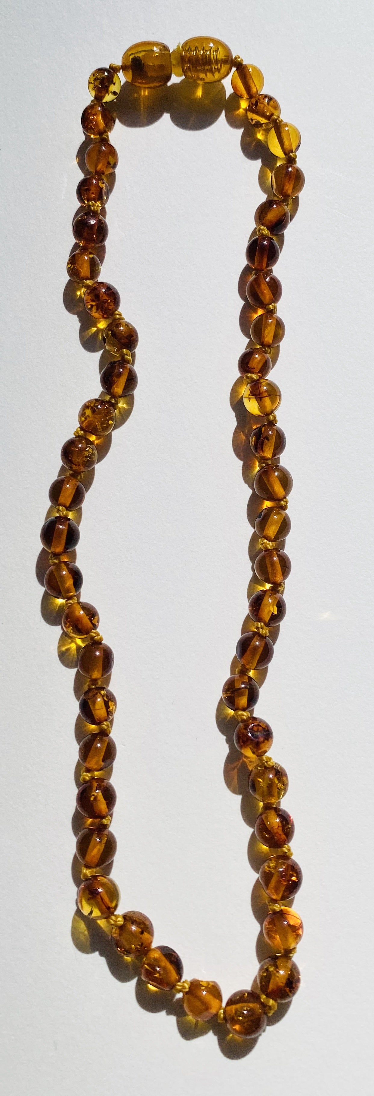 Hand Knotted Amber Baby Teething Necklaces Honey Round