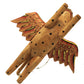 Hand Carved Flying Kitty spirit chaser Tan & Black Polka Dot