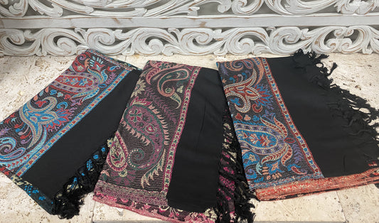 Silky Soft Pashmina Scaves with Black Edge