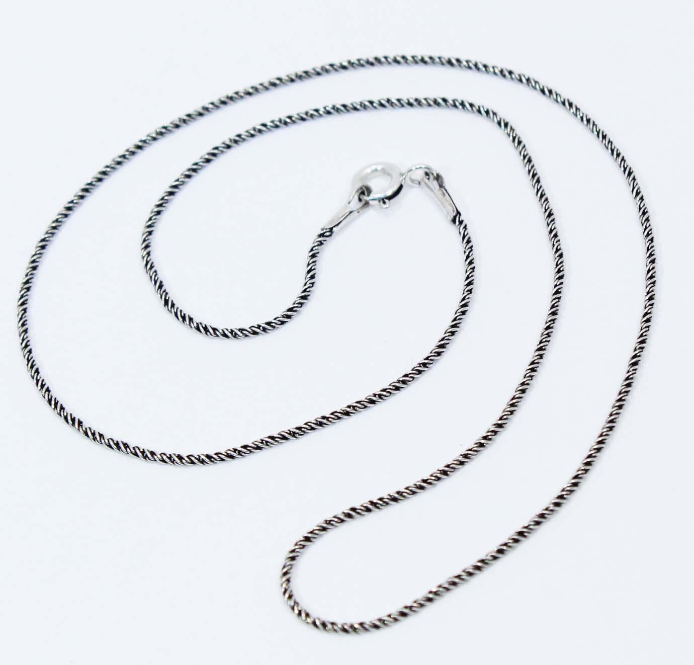 Sterling Silver Oxidized Rope Chains 1mm