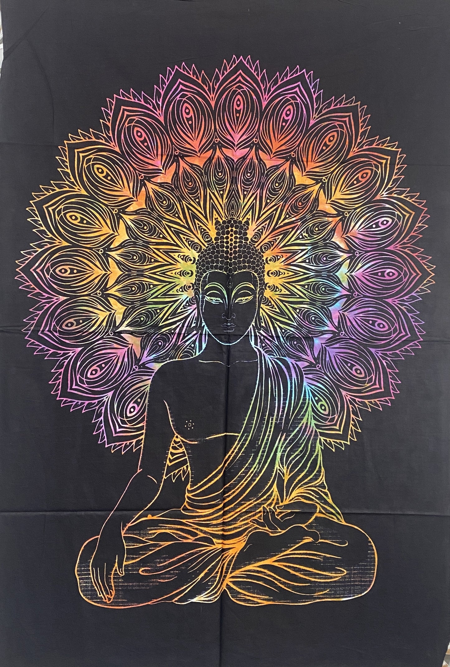 Hand printed Fabric Posters Mini Buddha Tapestries Wall Hangings - Available in 2 Colors