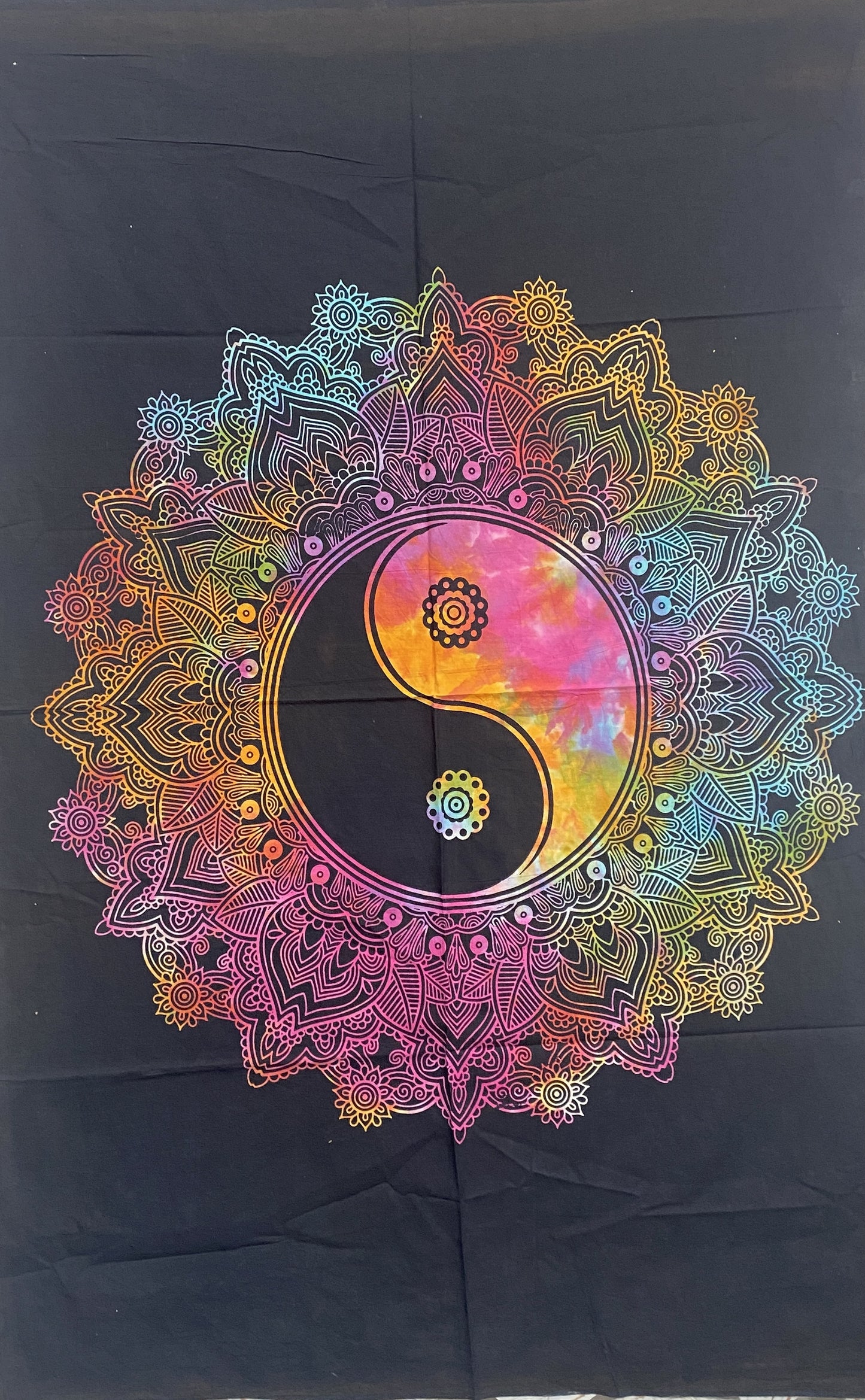 Hand printed Mini Poster Mini Yin & Yang Mandala Tapestries Wall Hangings - 5 colors