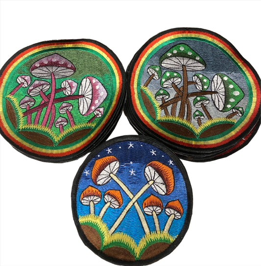 Handmade Mushroom Embroidered Patches
