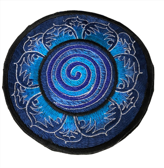 Handmade Embroidered Spiral Patches