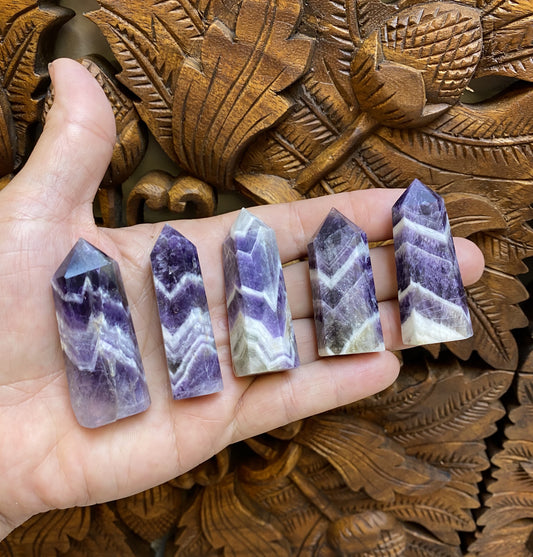 Chevron Amethyst Base Cut Crystal points