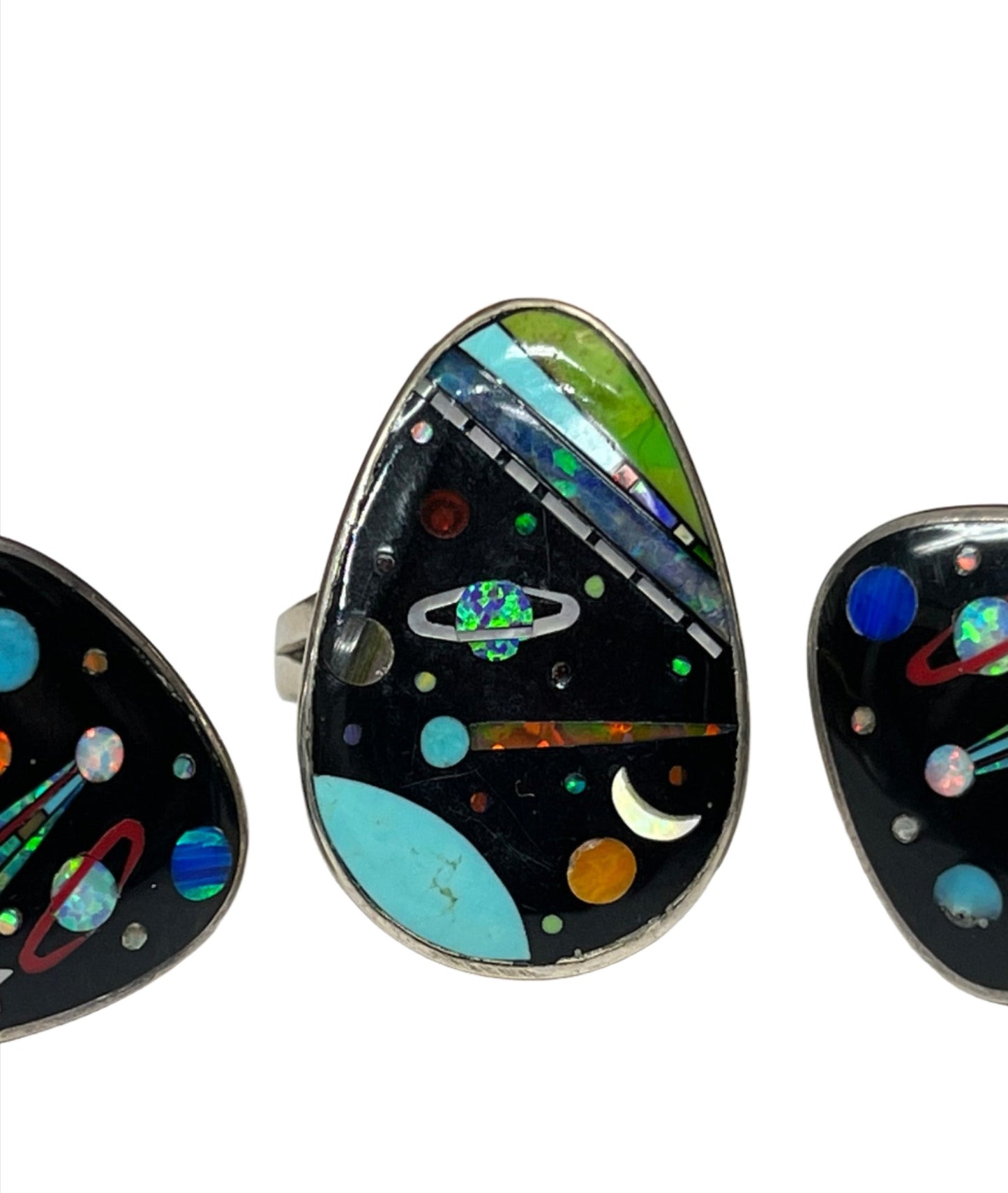 Inlaid Gemstone Space Galaxy Rings by David Freeland