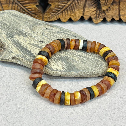Large Unpolished Multi Amber Stretchy Bracelets