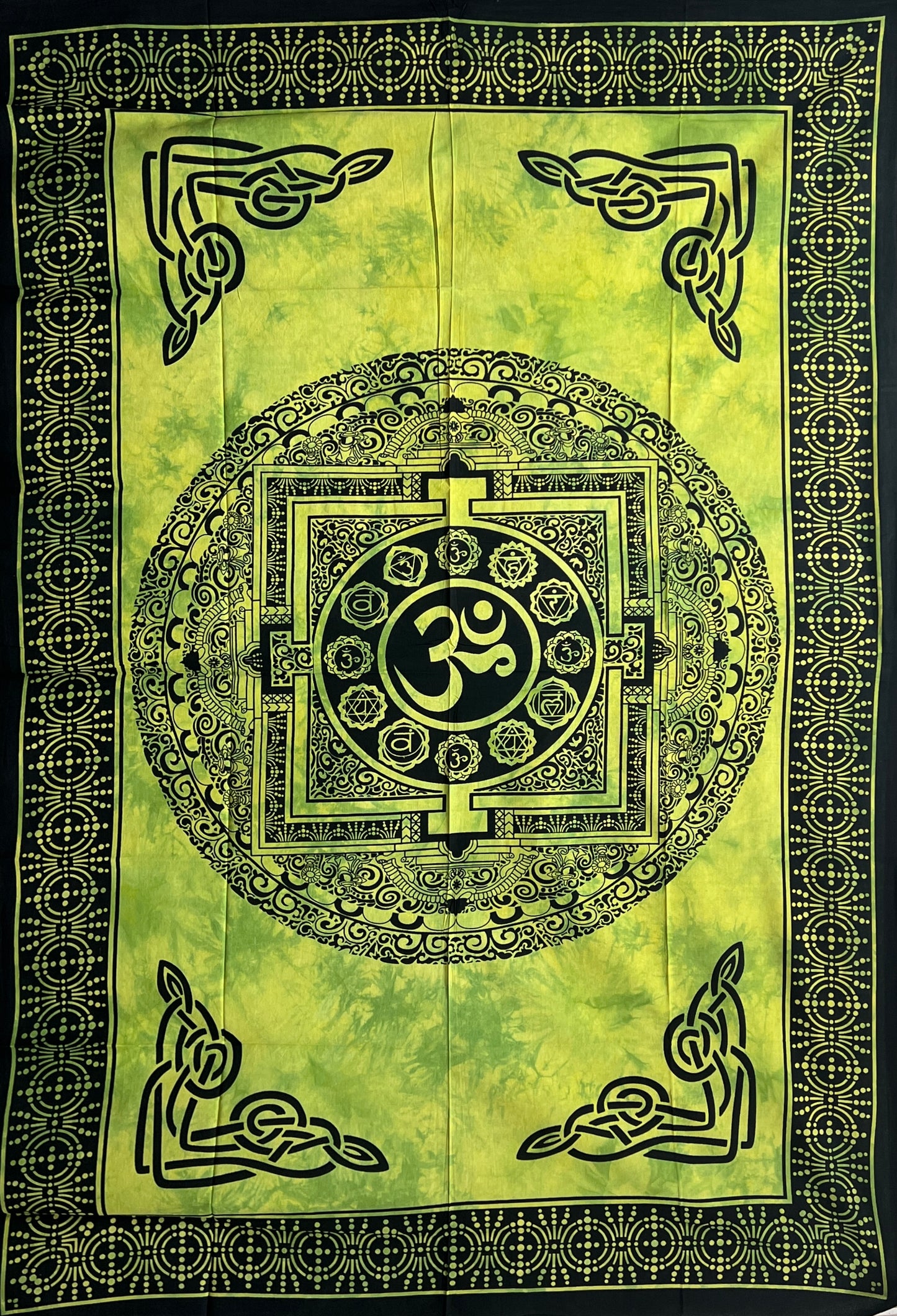 Hand printed Fabric Poster Om Mandala Tapestries | 5 Colors
