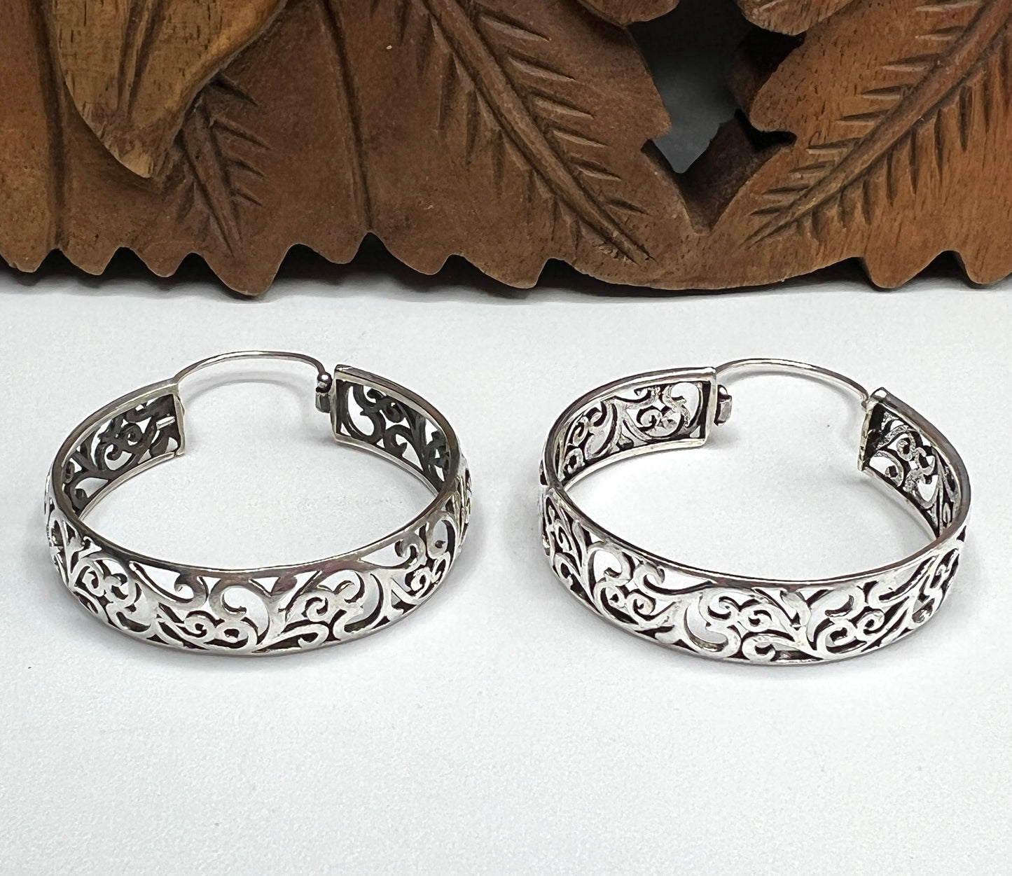 Large Swirl Hoop Earrings