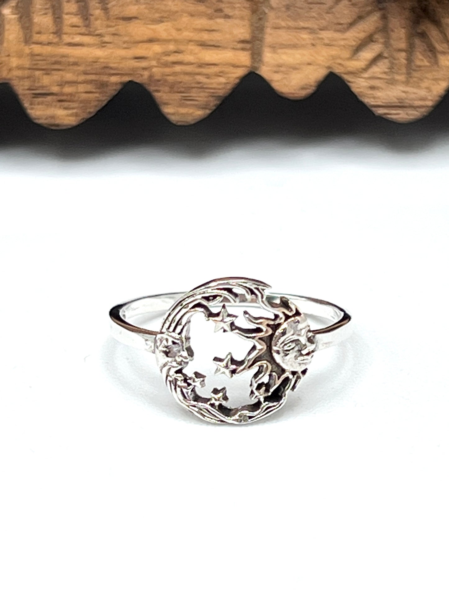 Sterling Silver Moon & Sun Ring