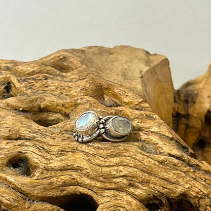 4mm Beaded Oval Faceted Stud Earrings