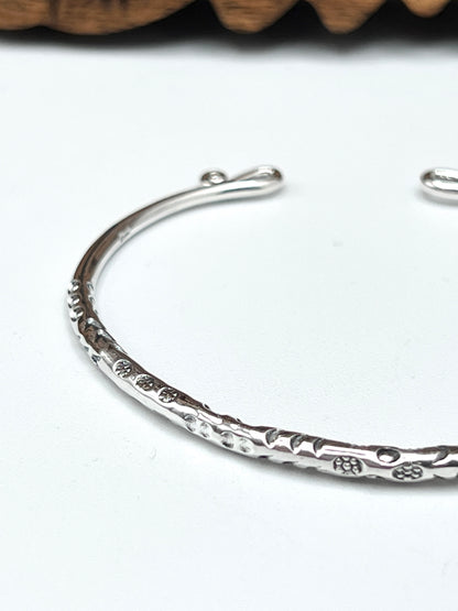 Sterling Silver Hill Tribe Rounded twist Cuff Bracelet