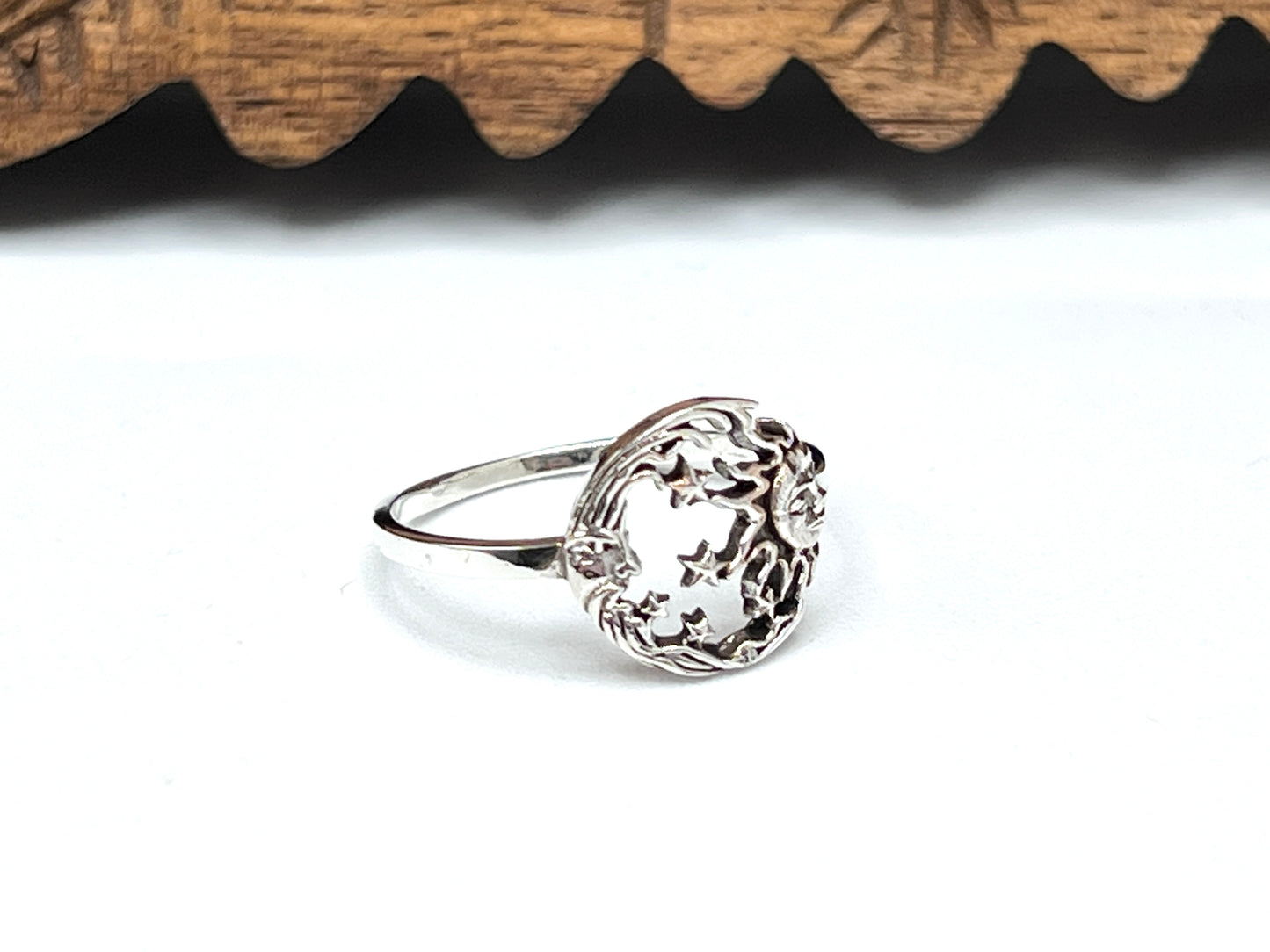 Sterling Silver Moon & Sun Ring