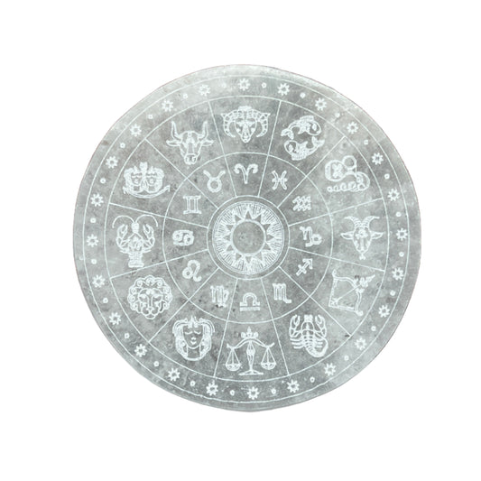 Zodiac Selenite Crystal Charging Cleaning Tiles