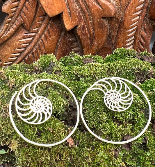 Ammonite Hoop Earrings