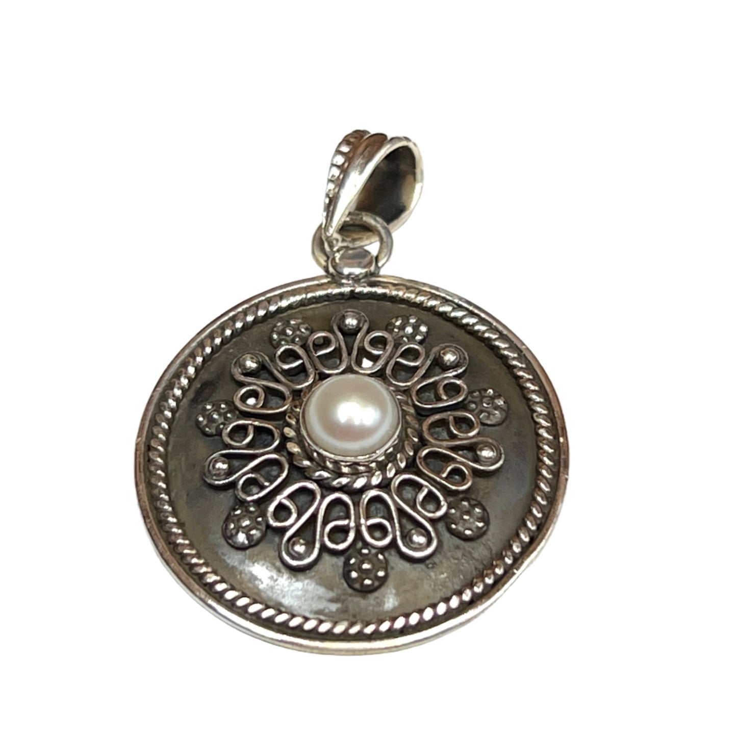 Oxidized Silver Circle Tribal Pedants