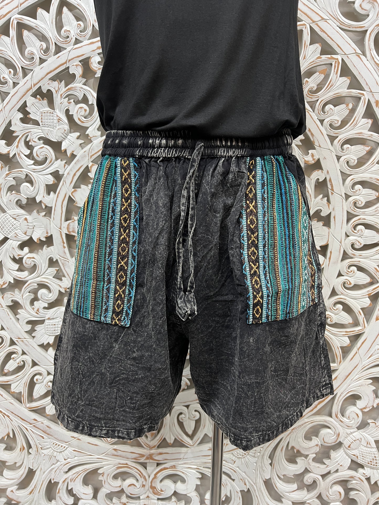 Cotton Drawstring Shorts with Gheri Pockets