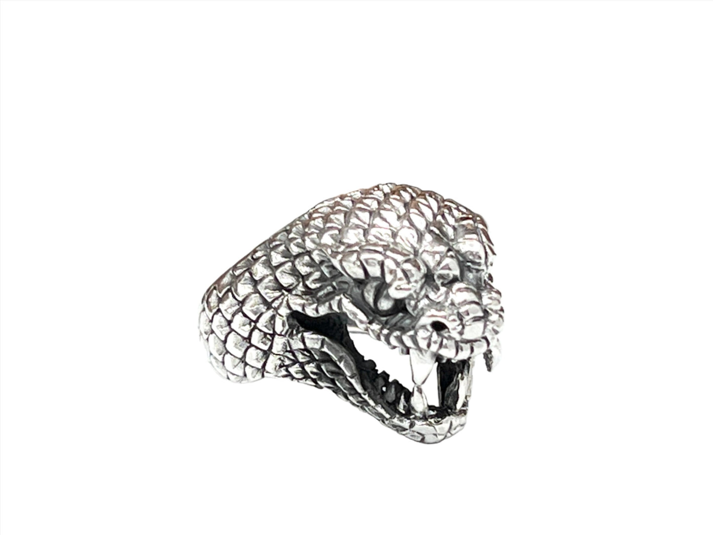 Sterling Silver Snake Face Ring