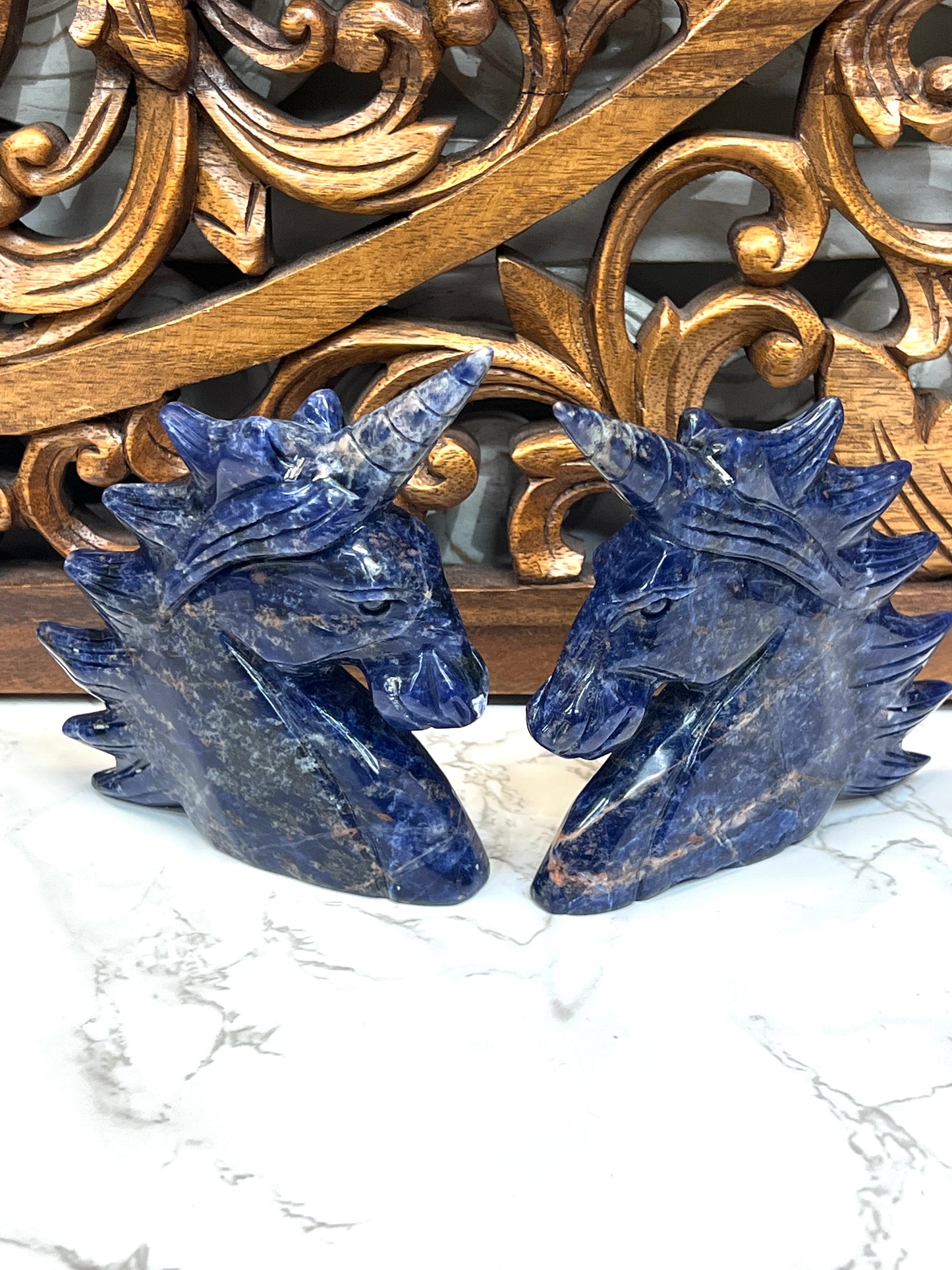 Hand carved Lapis Lazuli Unicorns