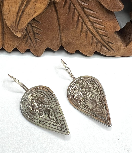 Large Flower Shield Earrings