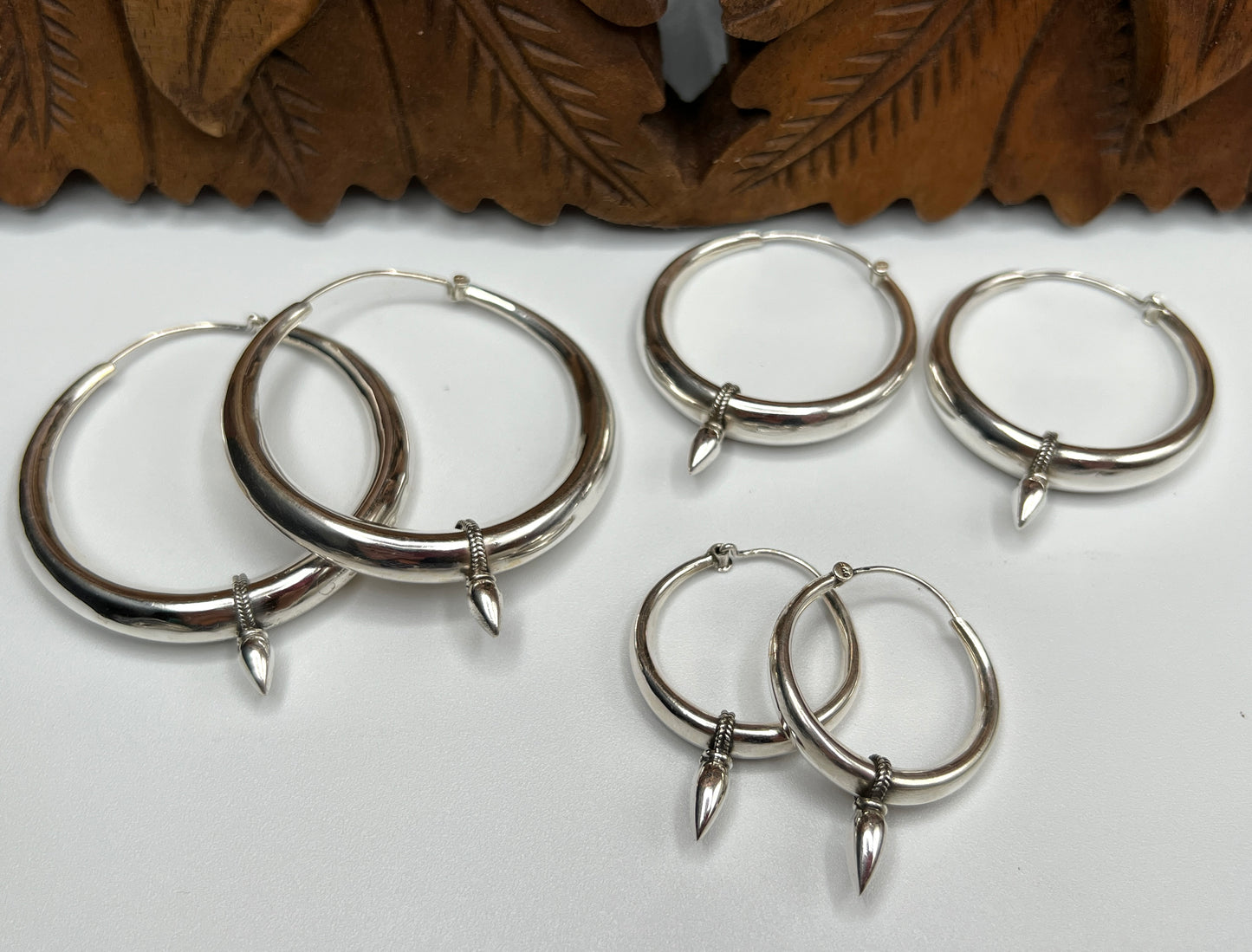 Plain Spike Hoop Earrings