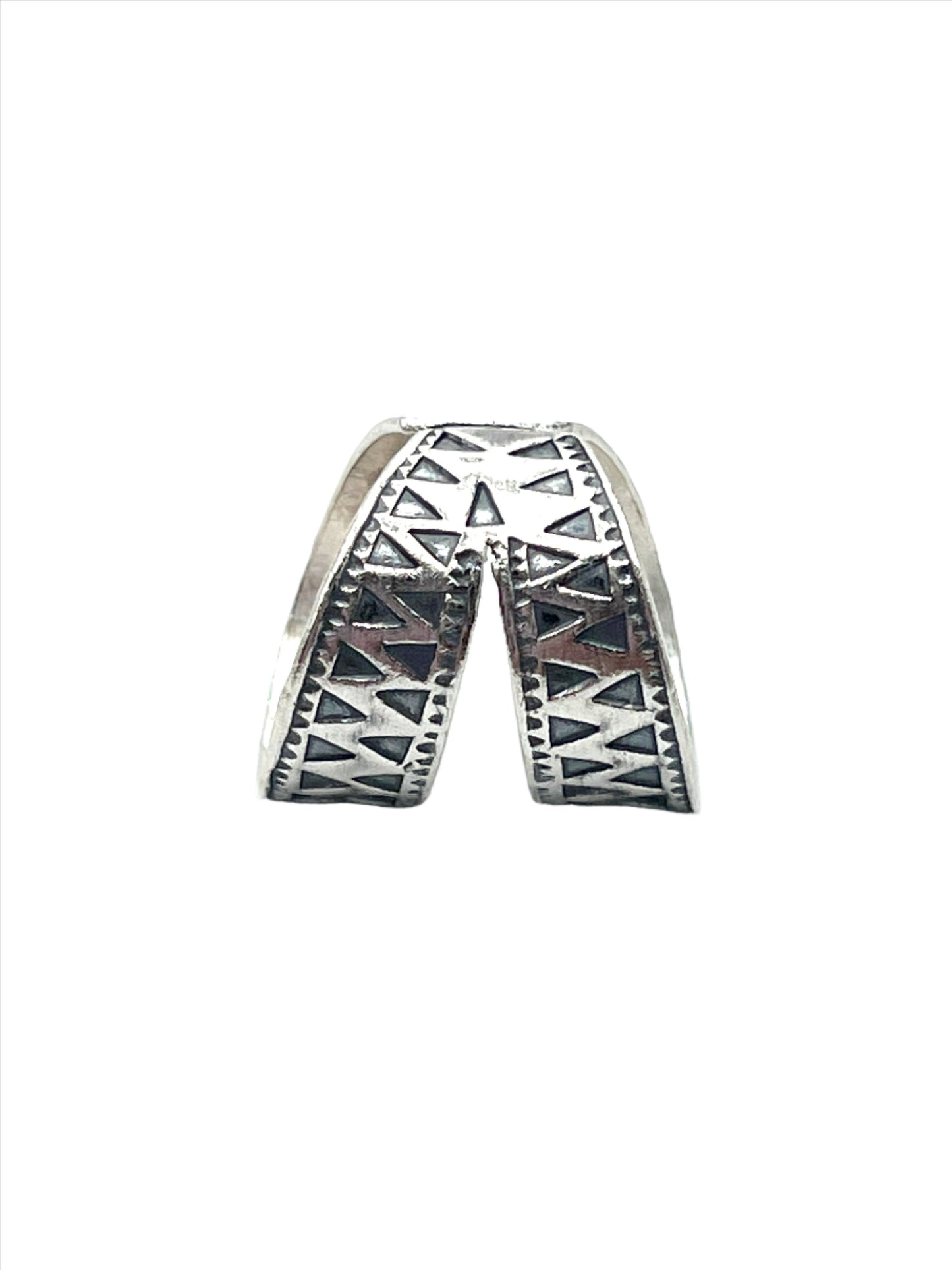 Sterling Silver Hill Tribe Triangle Open Cut Ring