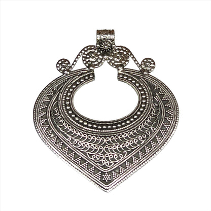 Oxidized Silver Large Tribal Pedants