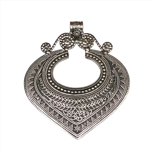 Oxidized Silver Large Tribal Pedants