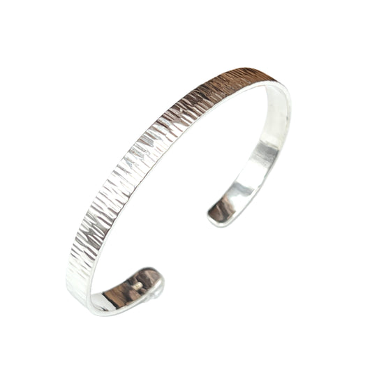 Sterling Silver Hammered Cut Cuff Bracelets