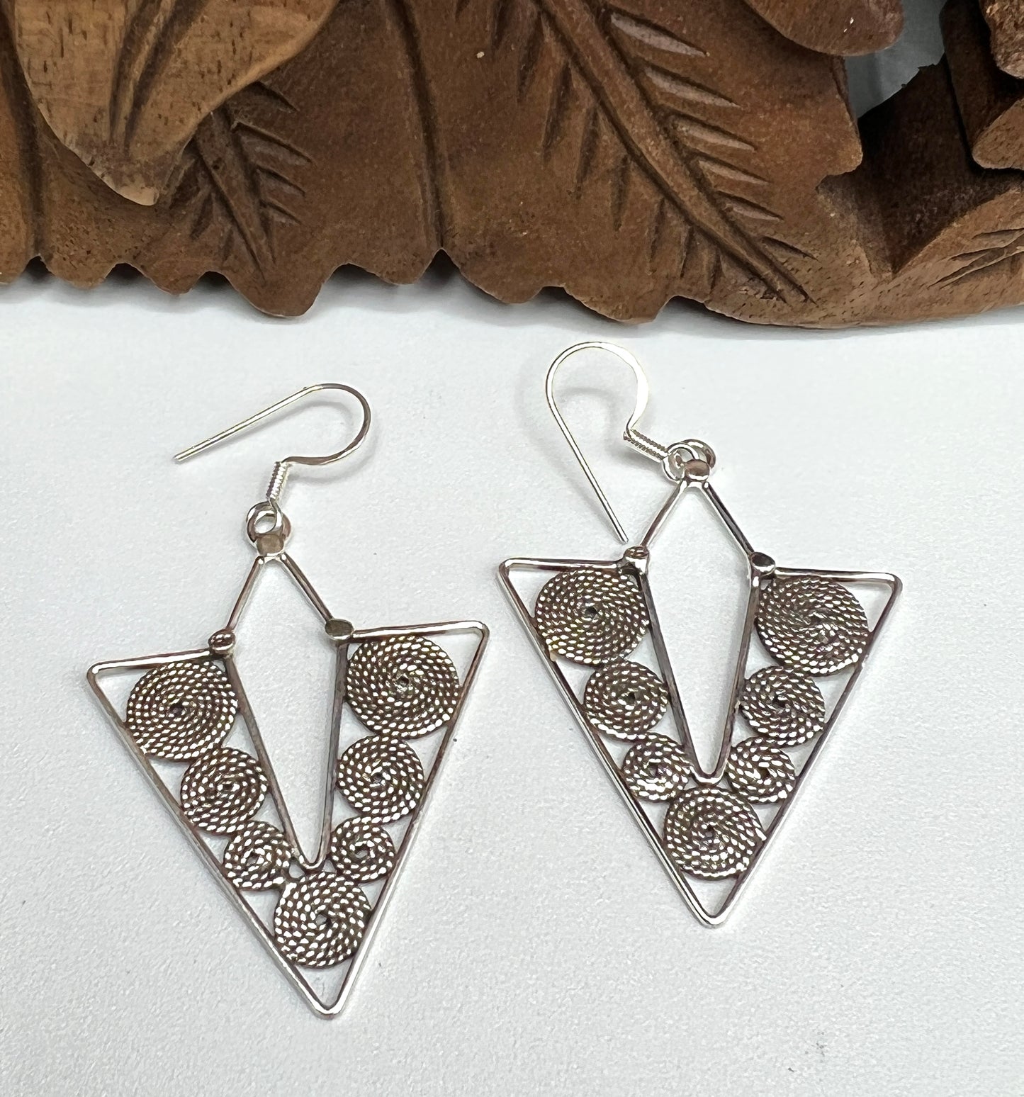 Triangle Filigree Earrings