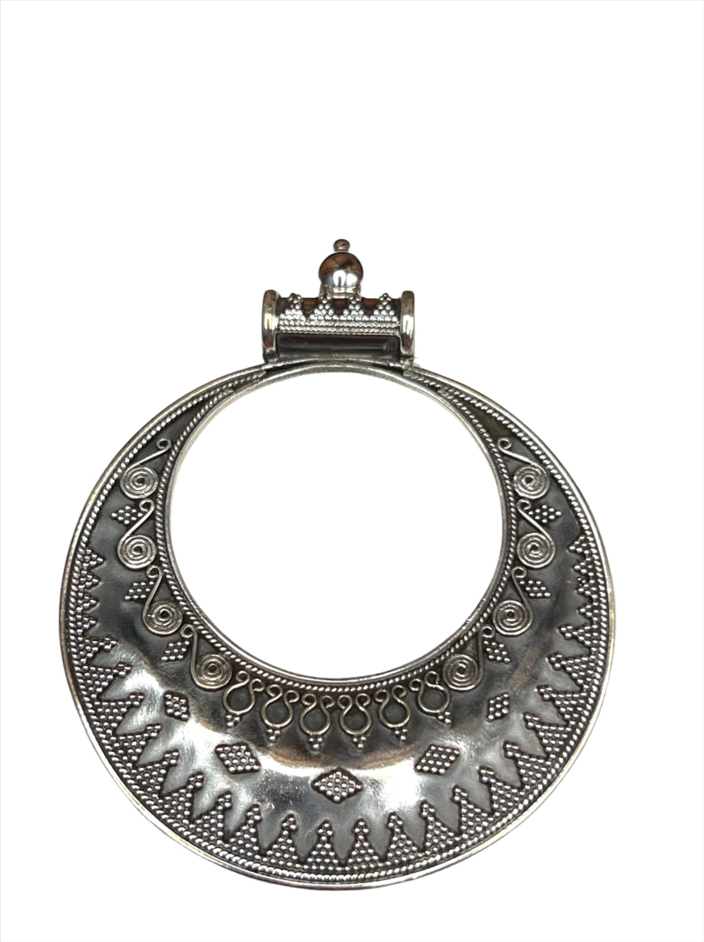 Large Oxidized Silver Tribal Pedants