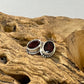 6mm Beaded Oval Faceted Studs Earrings