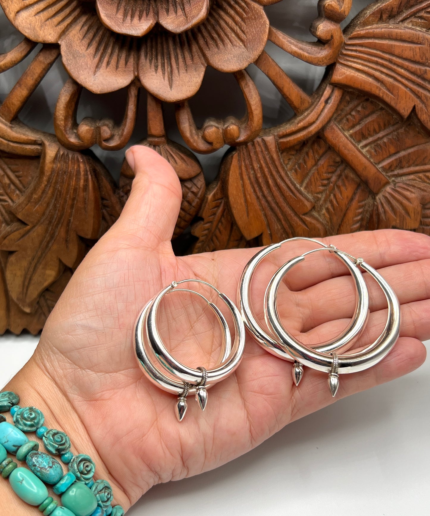 Plain Spike Hoop Earrings