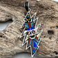 Rare Inlaid Gemstone Uncle Sam Bolt Pendant by David Freeland