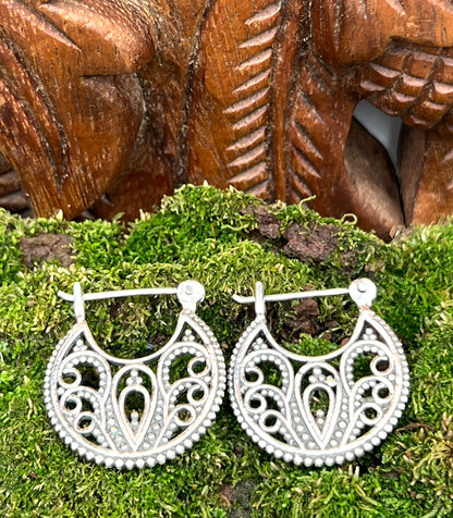 Tribal Straight Hoop Earrings