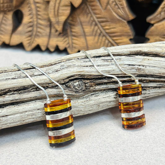 Sterling Silver Amber Stacker Necklace