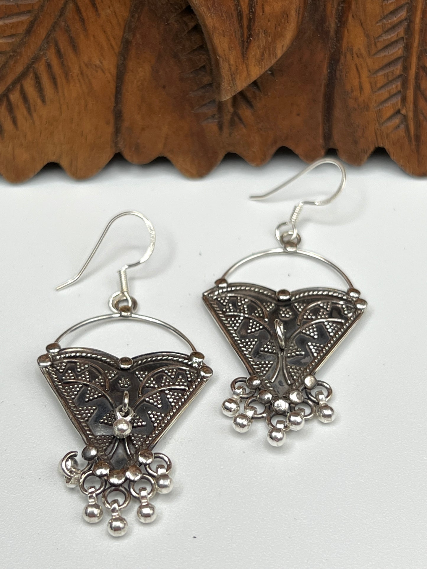 Rajasthani Tribal Triangle Dangle Earrings