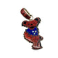 Rare Inlaid Gemstone Grateful Dead Bear Pendant by David Freeland