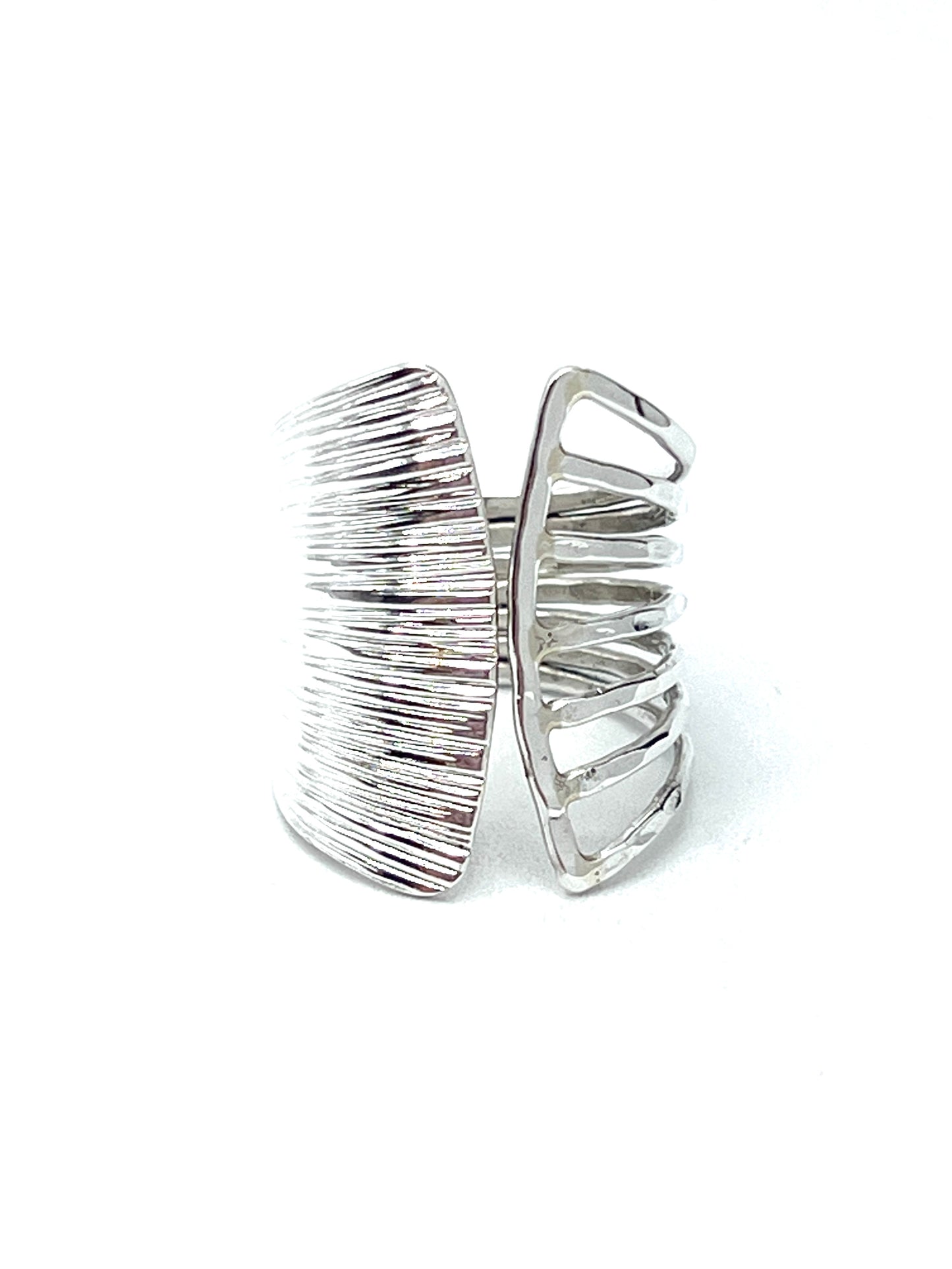 Sterling Silver Half Fan Ring