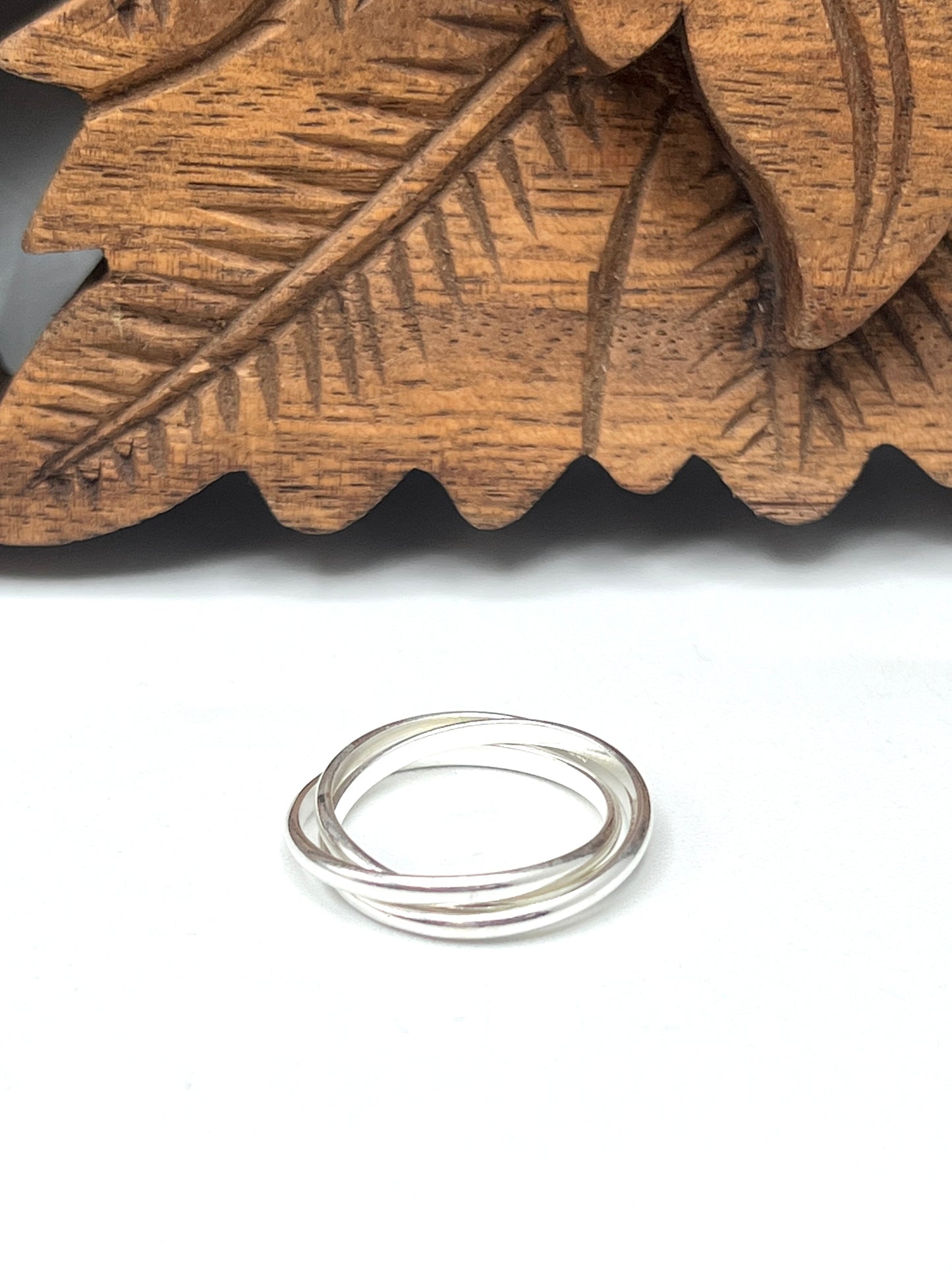 Sterling Silver Thin Three Band Roll Ring