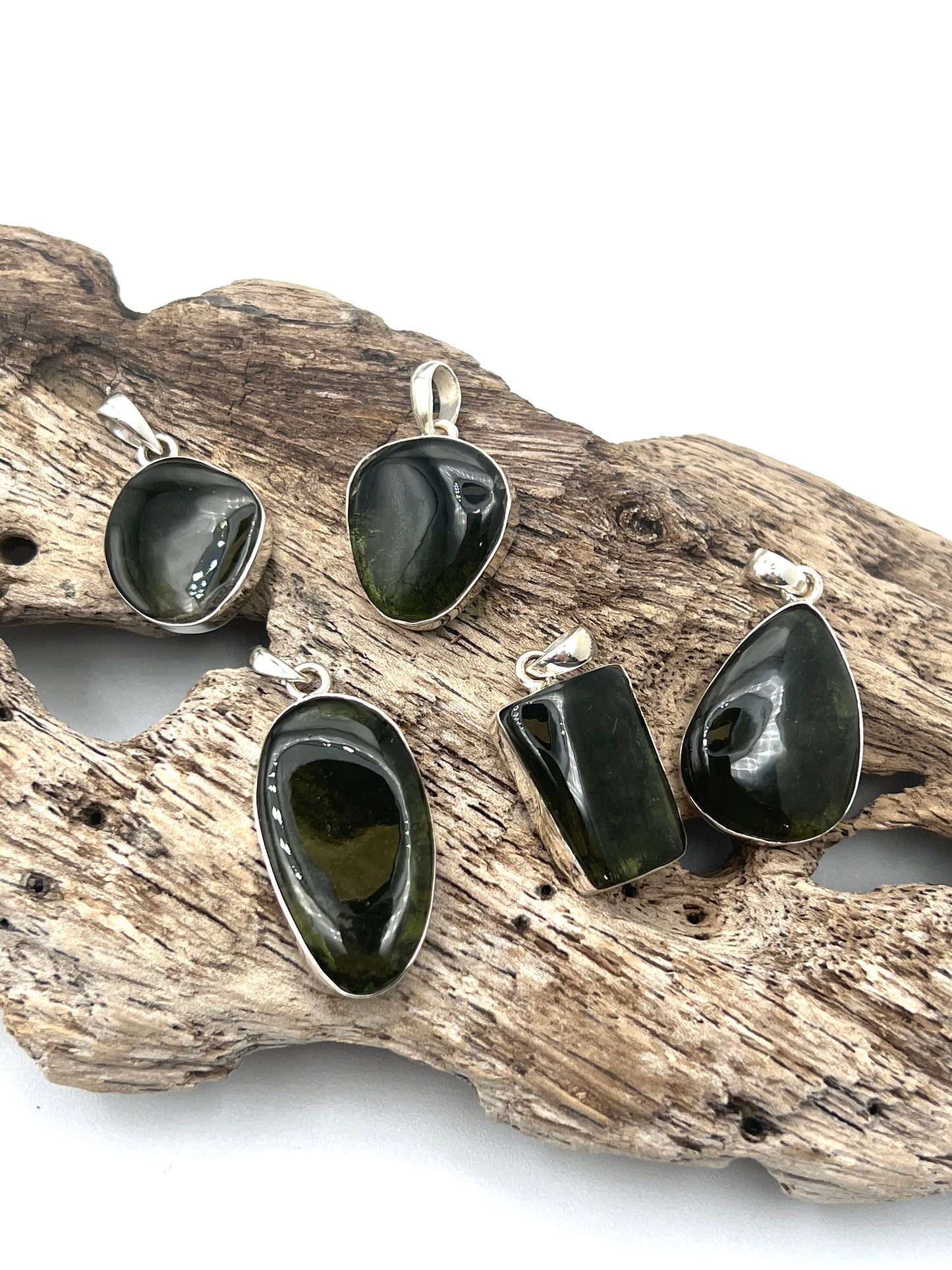 Rare Vitavin Polished Moldavite Pendants- Transformation Stone