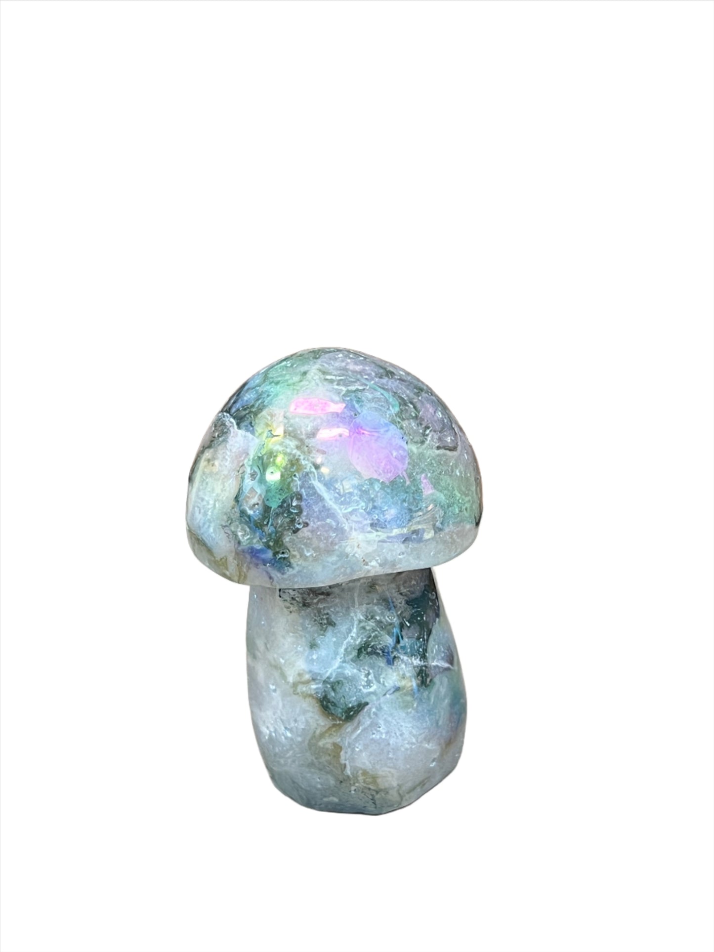 Angel Aura Moss Agate Mushrooms