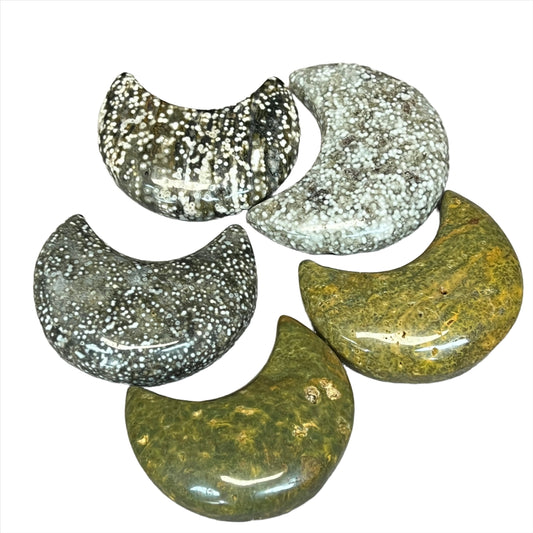 Ocean Jasper Crescent Moons