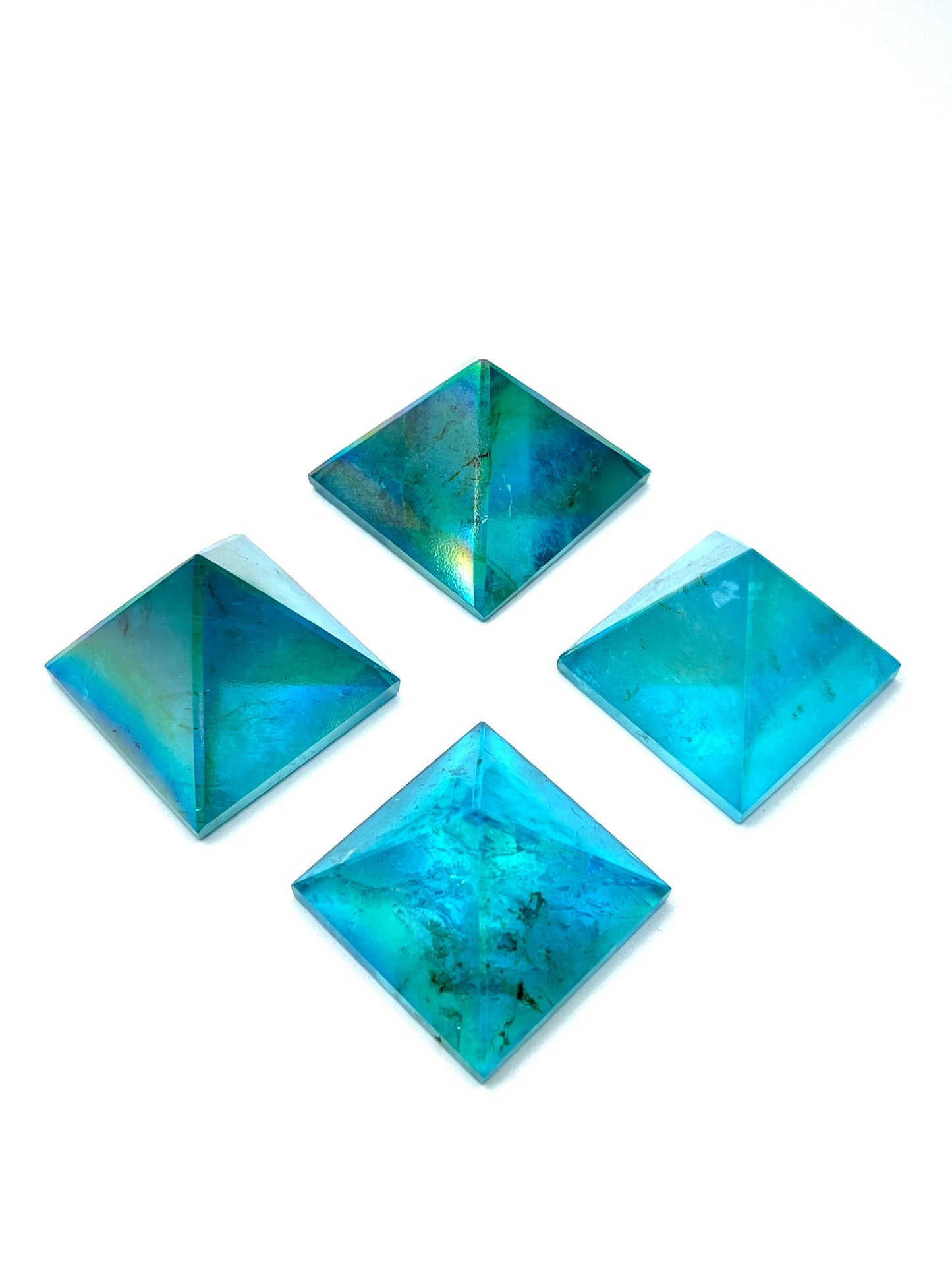 Aqua Aura Clear Quartz Pyramids