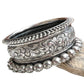 Vintage Rajasthani Sterling Silver Large Studded Bracelet