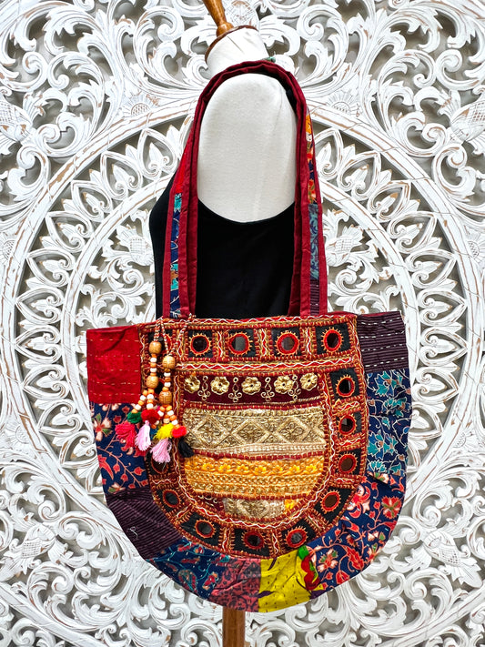 Rajasthani Embroidery Patchwork Purse | 2 Tassels